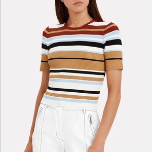 Ronny Kobo, Valena Striped Rib Knot Top NWOT